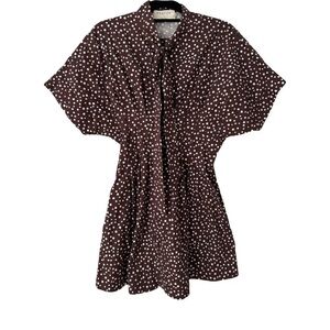 Brown Polka dot Anthropologie Tobie Dress